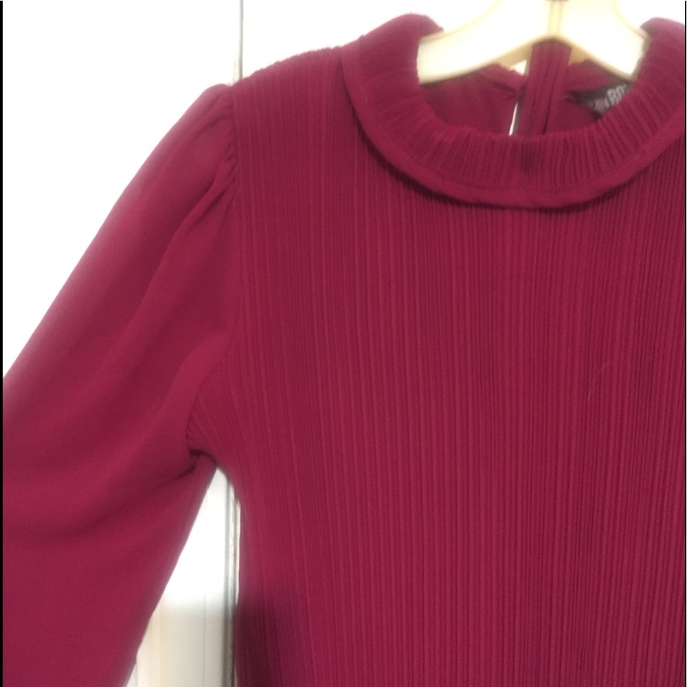 Vintage 1960s Claret perma-pleated bodice midi dress.